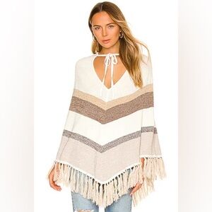 Tularosa Amada Poncho Tonal Stripe Wool Pullover Sweater Size XS NWT